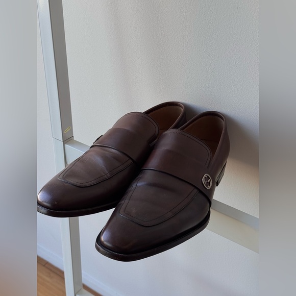 Gucci Men's Brown Leather Loafers - Picture 1 of 8